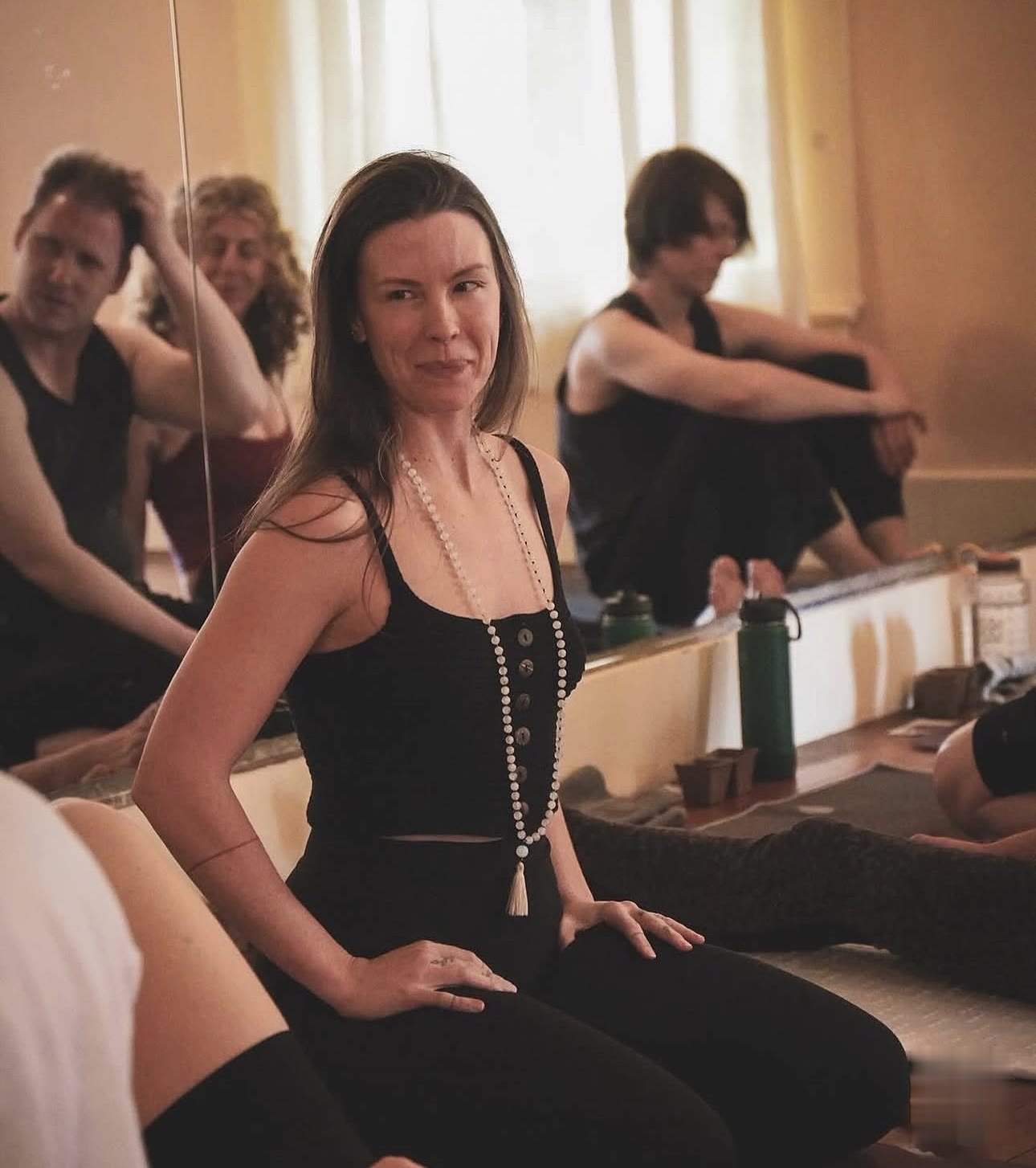 A quiet moment at a mala workshop